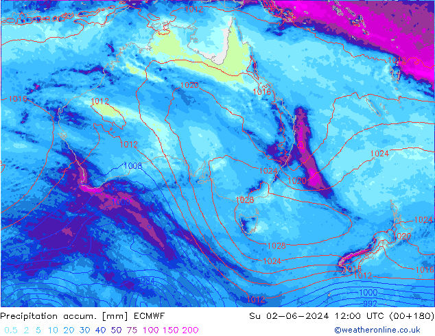 Totale neerslag ECMWF zo 02.06.2024 12 UTC