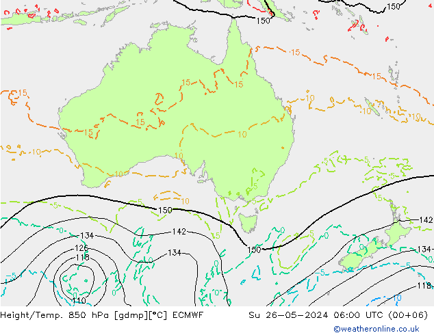 Z500/Rain (+SLP)/Z850 ECMWF dom 26.05.2024 06 UTC