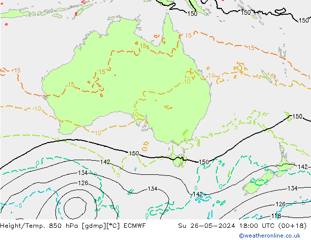 Z500/Rain (+SLP)/Z850 ECMWF Su 26.05.2024 18 UTC