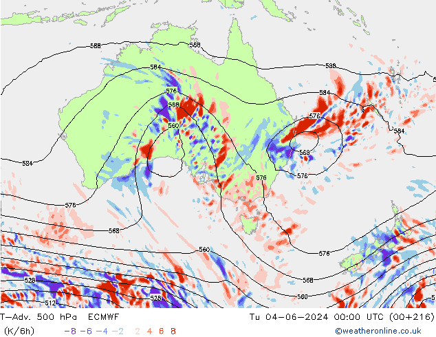 T-Adv. 500 hPa ECMWF  04.06.2024 00 UTC