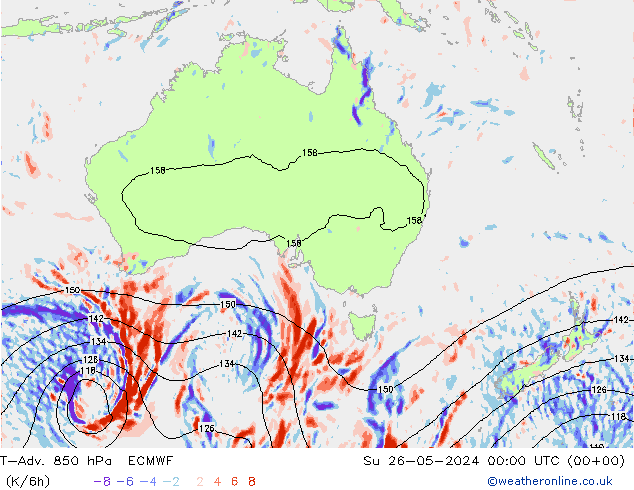 T-Adv. 850 hPa ECMWF Dom 26.05.2024 00 UTC