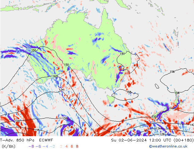 T-Adv. 850 hPa ECMWF Dom 02.06.2024 12 UTC