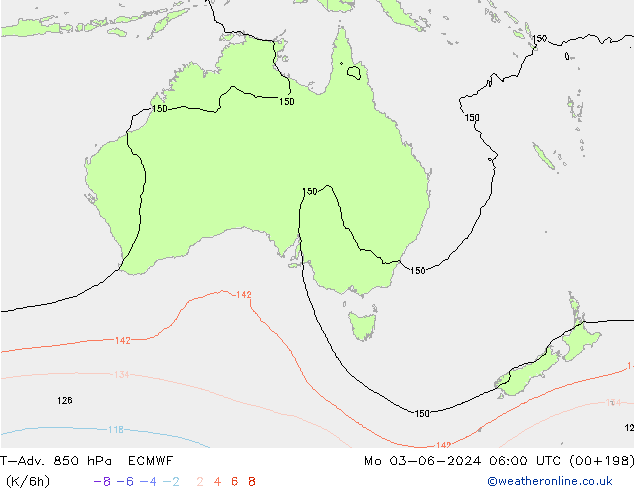 T-Adv. 850 hPa ECMWF Mo 03.06.2024 06 UTC