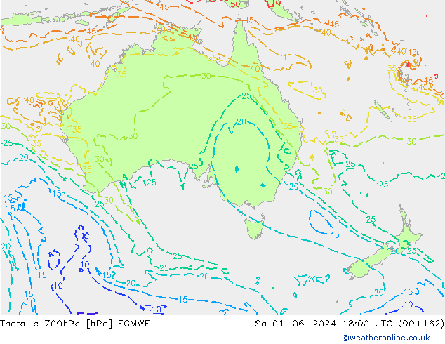 Theta-e 700hPa ECMWF so. 01.06.2024 18 UTC