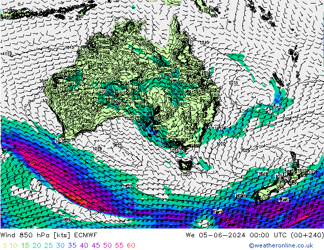 Wind 850 hPa ECMWF Mi 05.06.2024 00 UTC