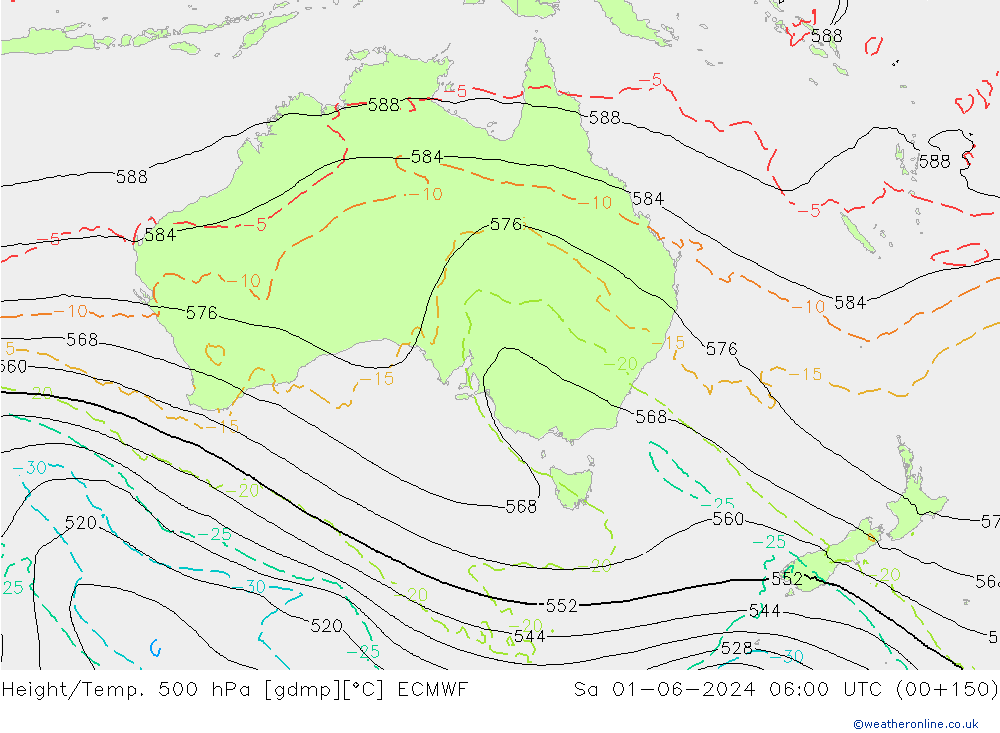 Z500/Rain (+SLP)/Z850 ECMWF Sa 01.06.2024 06 UTC