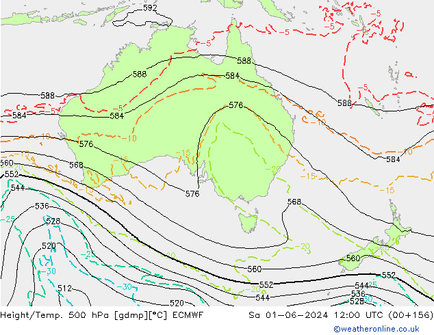 Z500/Rain (+SLP)/Z850 ECMWF sab 01.06.2024 12 UTC