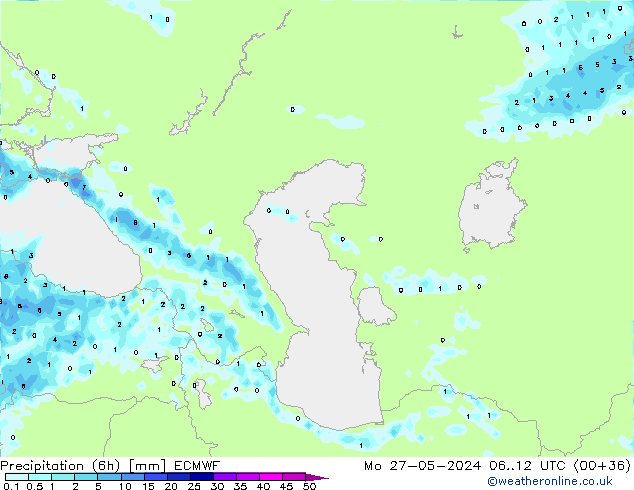 Z500/Rain (+SLP)/Z850 ECMWF Po 27.05.2024 12 UTC