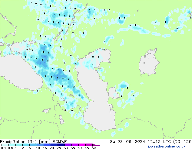 Precipitação (6h) ECMWF Dom 02.06.2024 18 UTC