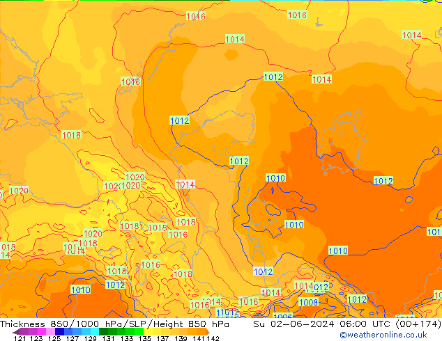 Thck 850-1000 hPa ECMWF dom 02.06.2024 06 UTC