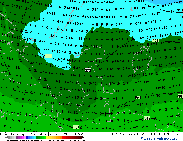 Z500/Rain (+SLP)/Z850 ECMWF ��� 02.06.2024 06 UTC