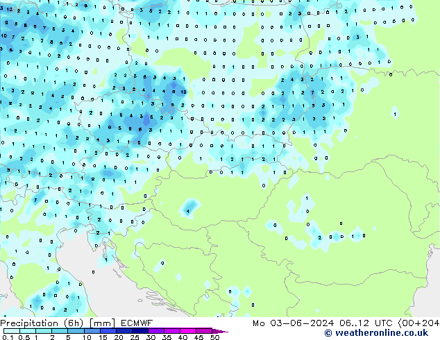 Z500/Rain (+SLP)/Z850 ECMWF Mo 03.06.2024 12 UTC