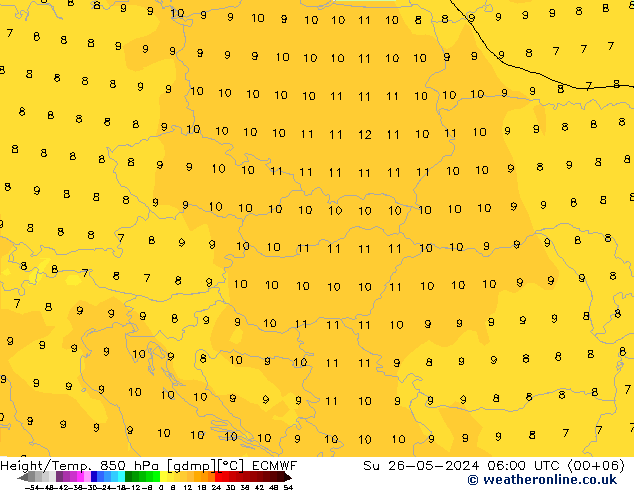 Z500/Rain (+SLP)/Z850 ECMWF Вс 26.05.2024 06 UTC