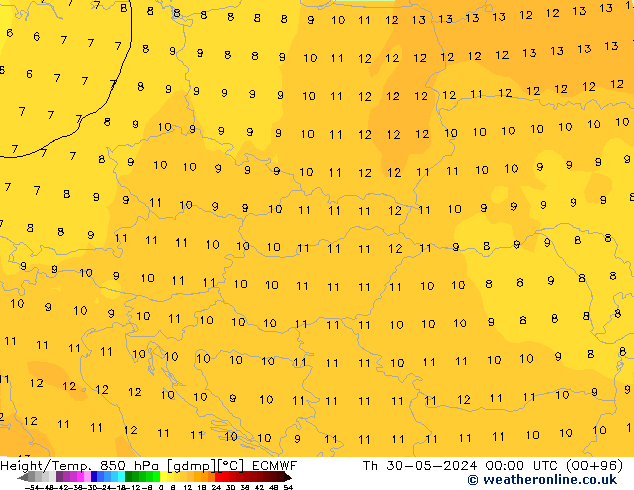 Z500/Rain (+SLP)/Z850 ECMWF Qui 30.05.2024 00 UTC