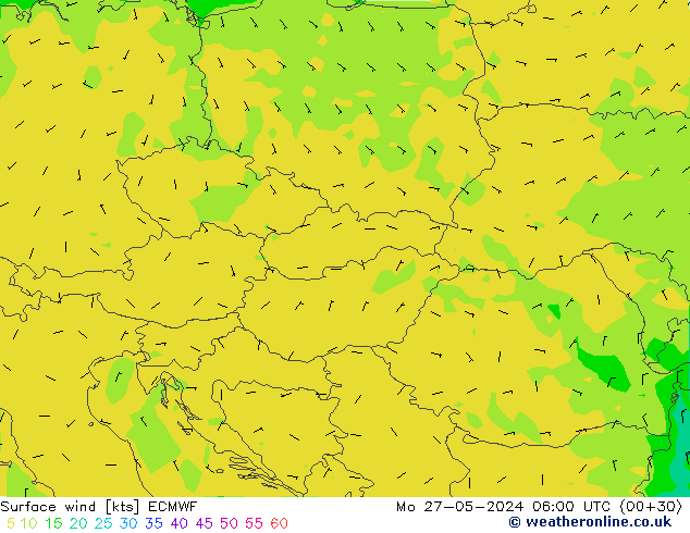 Vento 10 m ECMWF lun 27.05.2024 06 UTC