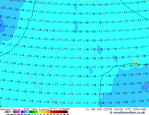 Z500/Rain (+SLP)/Z850 ECMWF Tu 28.05.2024 00 UTC