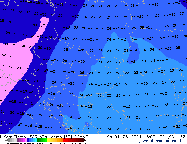 Z500/Rain (+SLP)/Z850 ECMWF So 01.06.2024 18 UTC