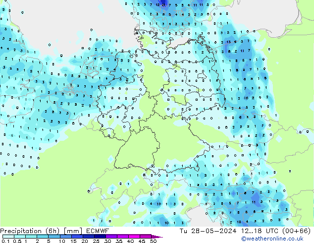 Z500/Yağmur (+YB)/Z850 ECMWF Sa 28.05.2024 18 UTC