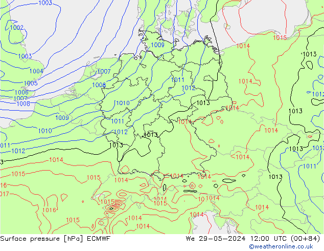 Yer basıncı ECMWF Çar 29.05.2024 12 UTC