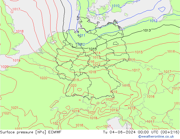 pression de l'air ECMWF mar 04.06.2024 00 UTC