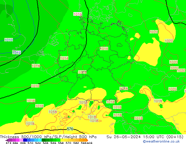 Thck 500-1000hPa ECMWF Su 26.05.2024 15 UTC