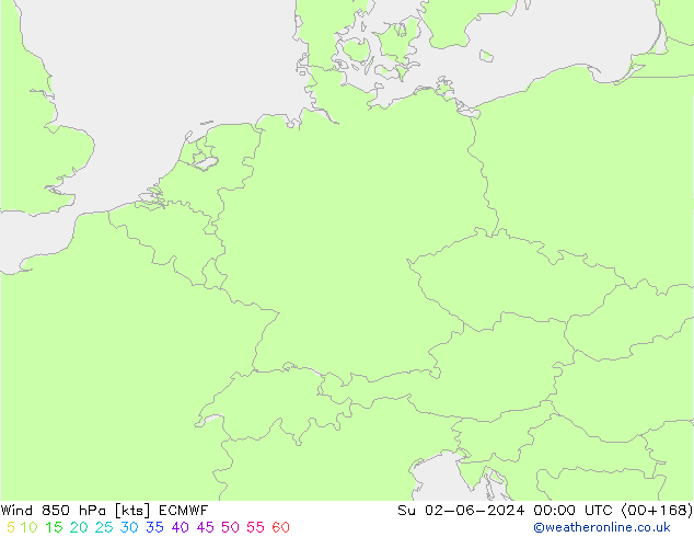 Wind 850 hPa ECMWF So 02.06.2024 00 UTC