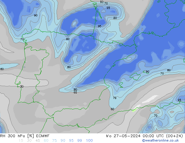 RH 300 hPa ECMWF Po 27.05.2024 00 UTC