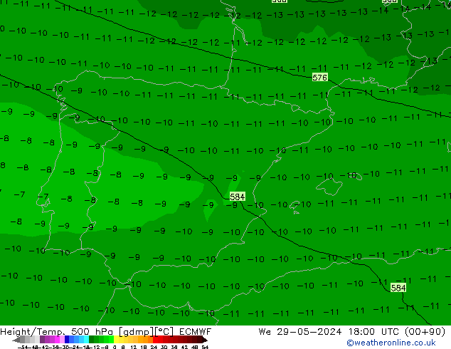 Z500/Regen(+SLP)/Z850 ECMWF wo 29.05.2024 18 UTC