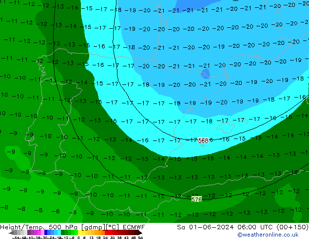 Z500/Rain (+SLP)/Z850 ECMWF sáb 01.06.2024 06 UTC