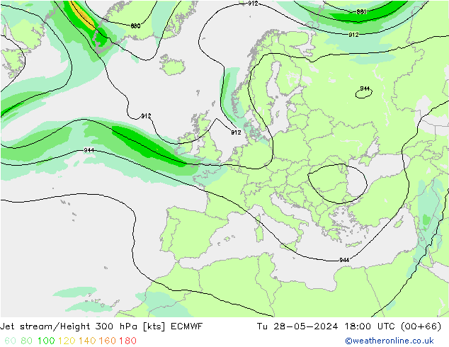 Jet stream ECMWF Ter 28.05.2024 18 UTC