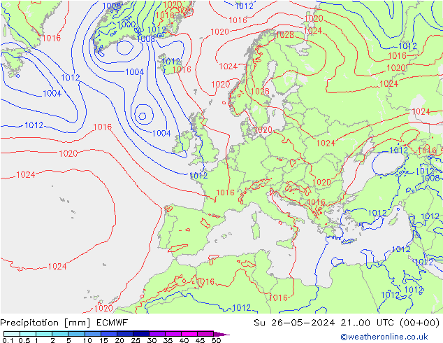 降水 ECMWF 星期日 26.05.2024 00 UTC