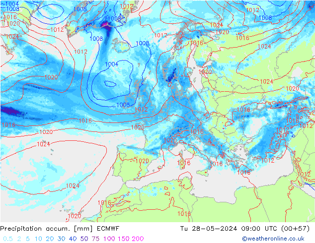 Precipitación acum. ECMWF mar 28.05.2024 09 UTC