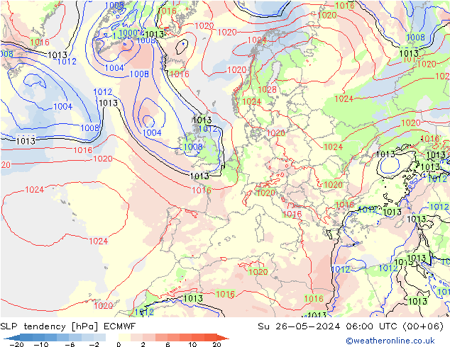 тенденция давления ECMWF Вс 26.05.2024 06 UTC