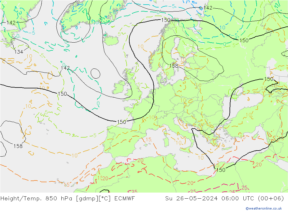 Z500/Rain (+SLP)/Z850 ECMWF Ne 26.05.2024 06 UTC