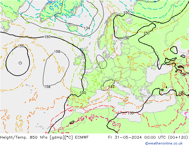 Z500/Yağmur (+YB)/Z850 ECMWF Cu 31.05.2024 00 UTC