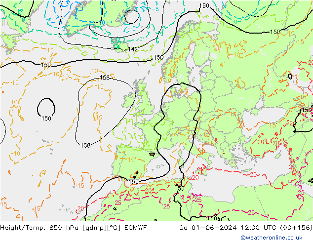 Z500/Rain (+SLP)/Z850 ECMWF So 01.06.2024 12 UTC