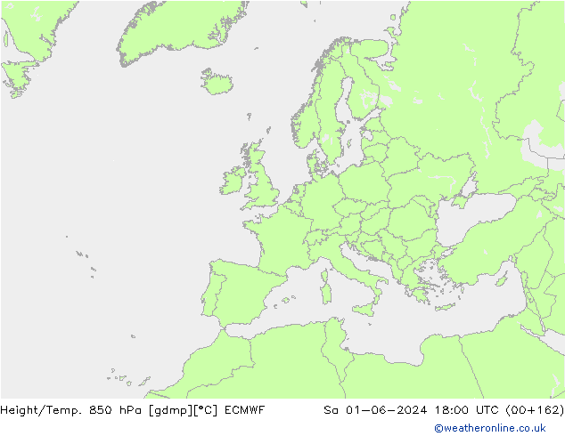 Height/Temp. 850 hPa ECMWF So 01.06.2024 18 UTC