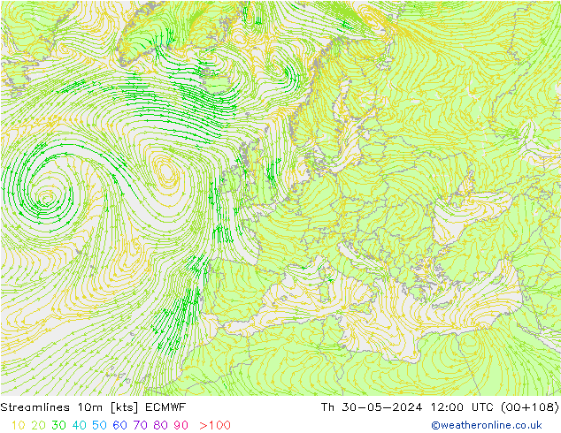 Rüzgar 10m ECMWF Per 30.05.2024 12 UTC