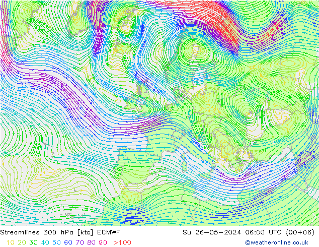 Rüzgar 300 hPa ECMWF Paz 26.05.2024 06 UTC