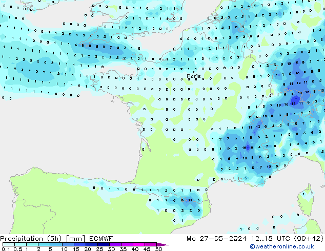 Z500/Yağmur (+YB)/Z850 ECMWF Pzt 27.05.2024 18 UTC