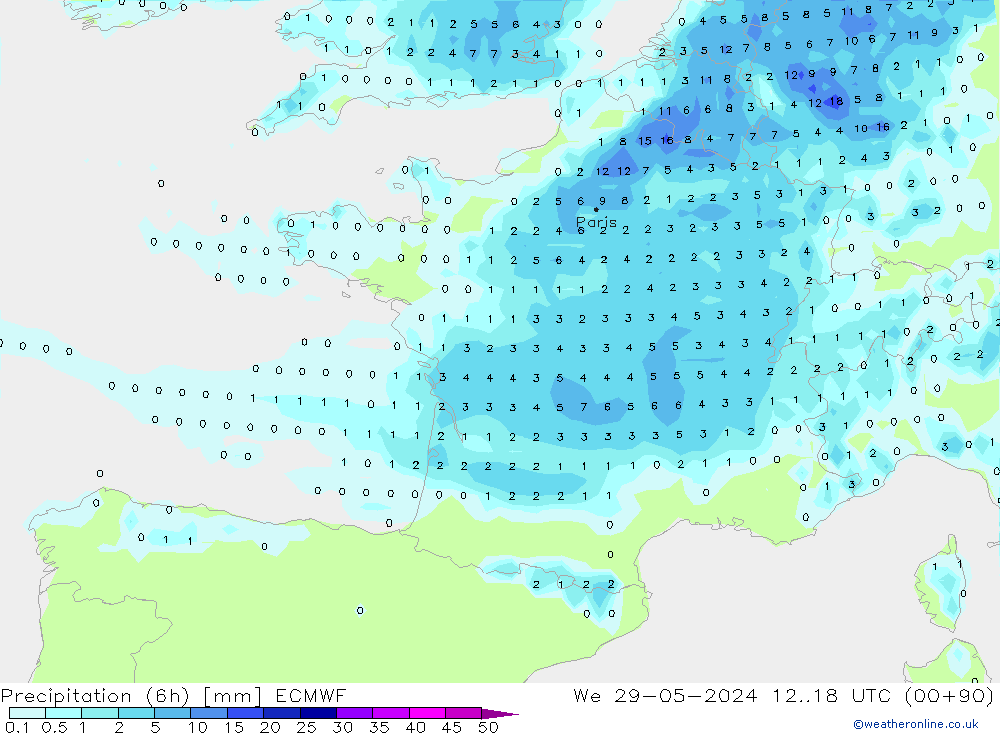 Z500/Rain (+SLP)/Z850 ECMWF ср 29.05.2024 18 UTC