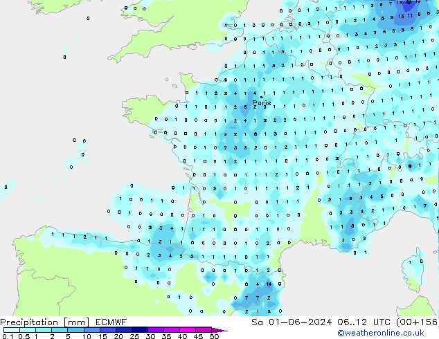 Precipitación ECMWF sáb 01.06.2024 12 UTC