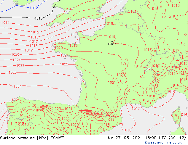 pression de l'air ECMWF lun 27.05.2024 18 UTC