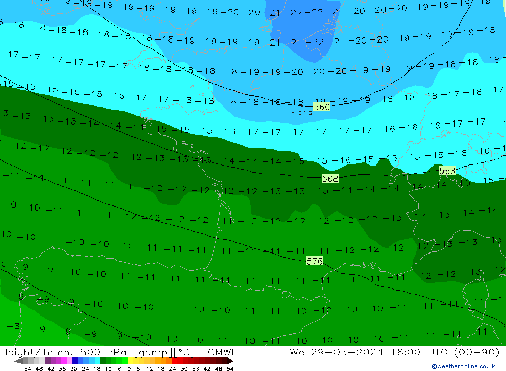 Z500/Rain (+SLP)/Z850 ECMWF ср 29.05.2024 18 UTC