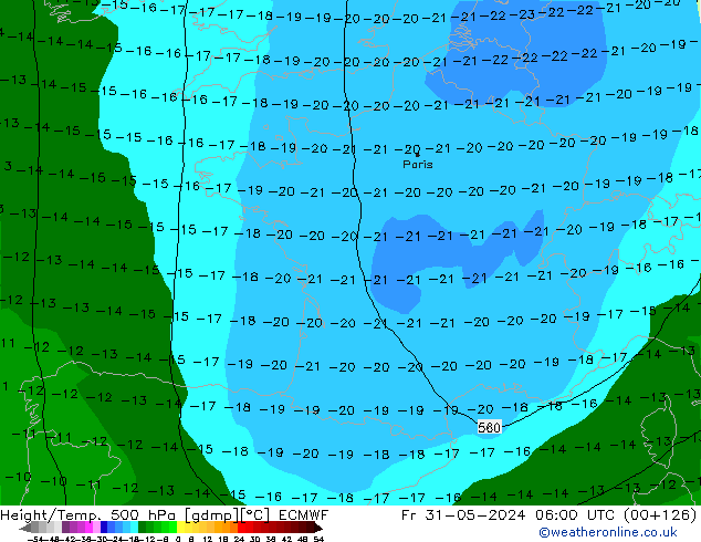 Z500/Rain (+SLP)/Z850 ECMWF Pá 31.05.2024 06 UTC