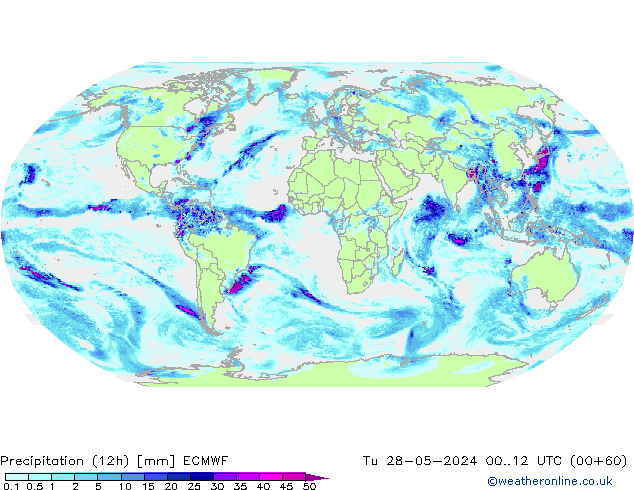 Precipitación (12h) ECMWF mar 28.05.2024 12 UTC