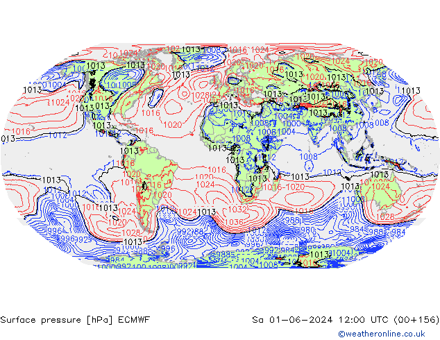 приземное давление ECMWF сб 01.06.2024 12 UTC