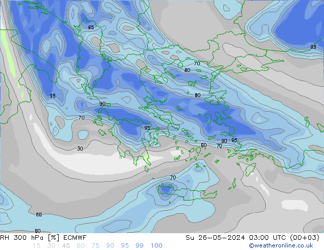 RH 300 hPa ECMWF Su 26.05.2024 03 UTC