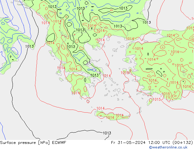 Surface pressure ECMWF Fr 31.05.2024 12 UTC