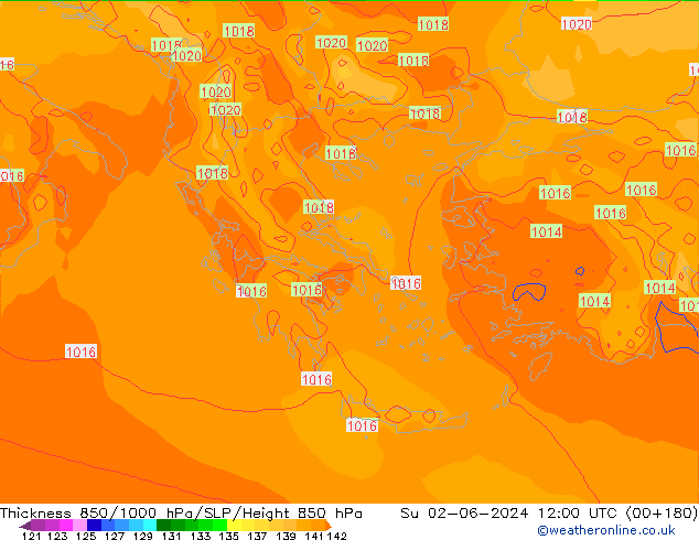 Thck 850-1000 hPa ECMWF dim 02.06.2024 12 UTC